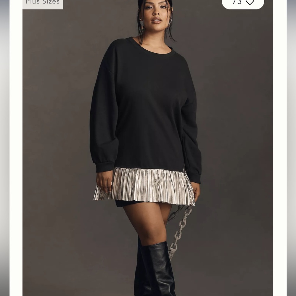 Pilcro from Anthropologie Metallic Tunic Sweatshirt